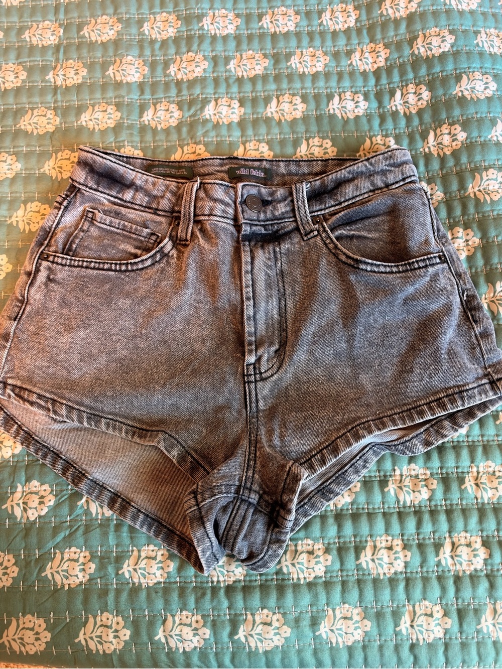 wild fable Washed Black High-Rise Denim Shorts